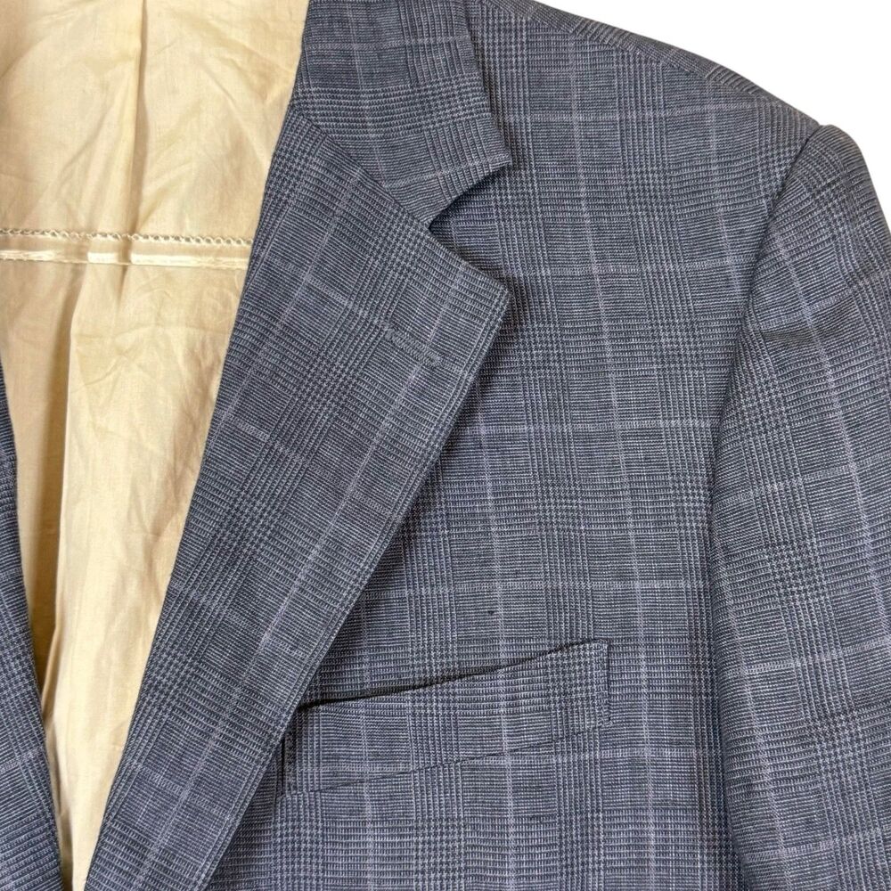 Tasso Elba Blazer Jacket Mens Blue Linen Sport Coat Summer Wedding Unstructured